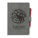 Cahier Game of Thrones Targaryen format A5 avec couverture rigide noire et rouge