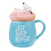 Mug 3D Snoopy Eat Sleep Repeat en dolomite avec couvercle décoratif vu de face