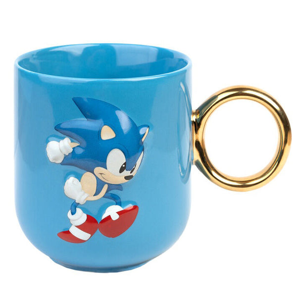 Mug Sonic The Hedgehog 3D en céramique avec design détaillé du personnage et finition brillante