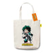 Sac de shopping My Hero Academia ERIK en coton recyclé avec anses larges posé sur fond blanc