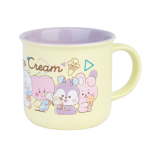 Mug BT21 Ice Cream premium blanc avec illustrations colorées de personnages BT21