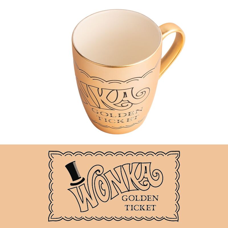 Photo du mug Willy Wonka Golden Ticket 350ml en céramique avec design doré