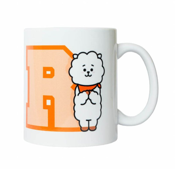 Mug BT21 RJ 330ml en céramique blanche avec illustration du personnage RJ, vue de face