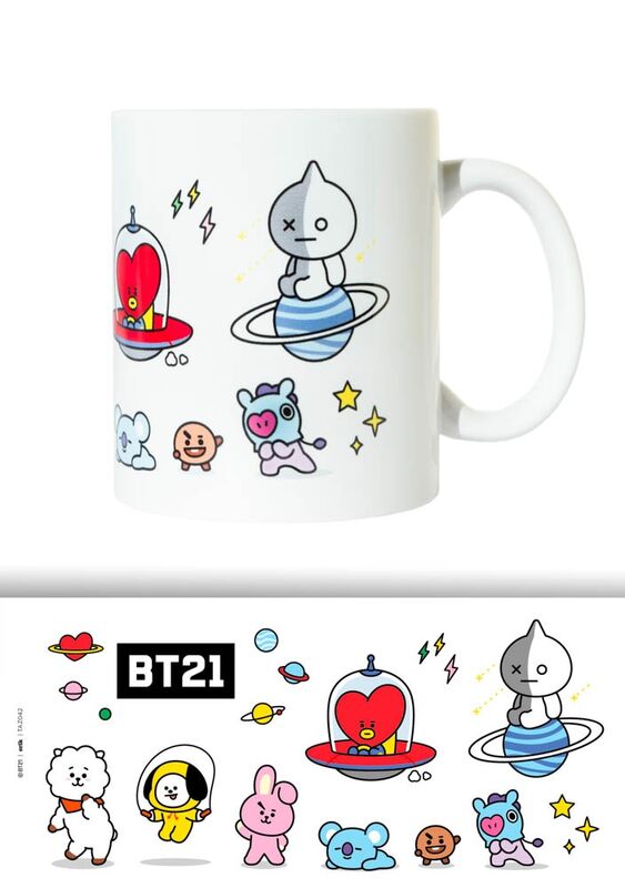 Mug BT21 en céramique 330ml avec personnages colorés ERIK sur fond blanc
