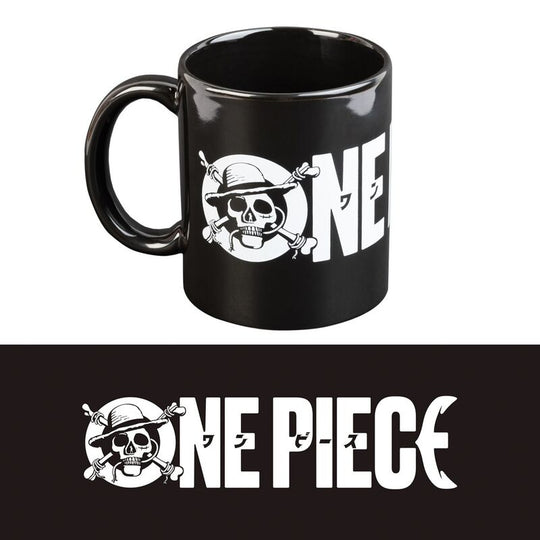 Mug One Piece logo officiel ERIK en céramique avec fond blanc, capacité 350ml
