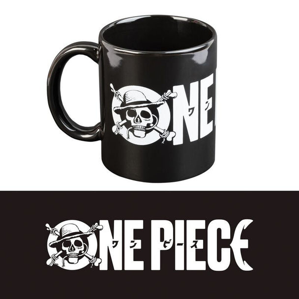 Mug One Piece logo officiel ERIK en céramique avec fond blanc, capacité 350ml