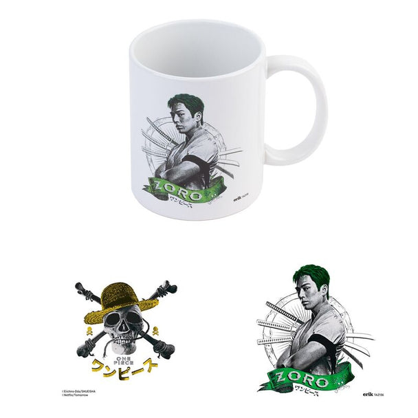 Mug en céramique One Piece Roronoa Zoro avec design détaillé et couleurs vives