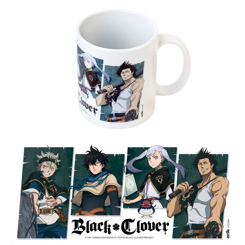 Mug Black Cover Characters ERIK de 350ml vu de face avec son design en céramique noire