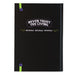 Détail de la reliure collée du carnet Beetlejuice A5 assurant une ouverture facile et durable