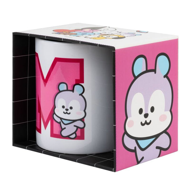 Vue de profil du mug BT21 Mang montrant la poignée ergonomique et le design vibrant