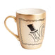 Vue rapprochée du logo Golden Ticket sur le mug Willy Wonka de marque ERIK
