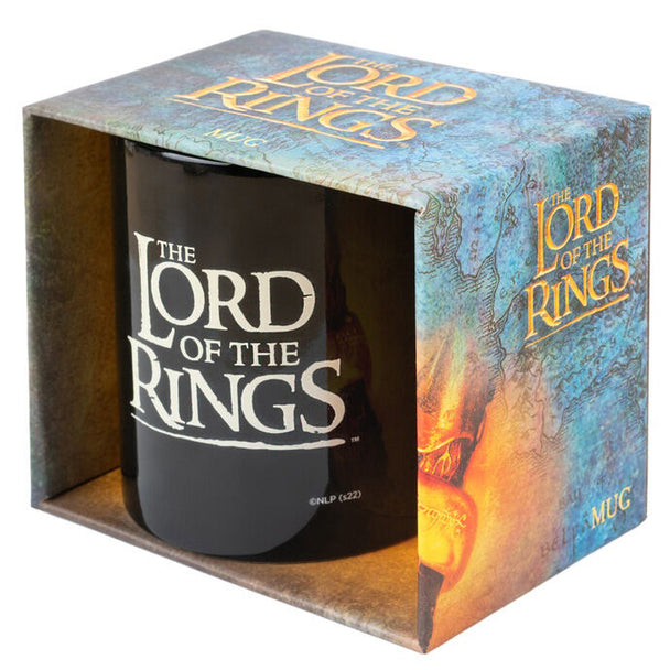 Vue de profil du mug The Lord of the Rings montrant sa forme ergonomique et ses dimensions