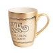 Côté du mug Willy Wonka montrant la texture et la finition en céramique blanche
