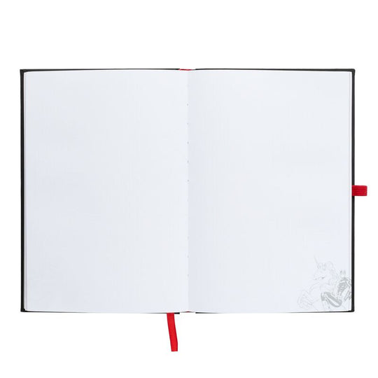 Vue intérieure des 96 pages A5 à puces du cahier Deadpool premium