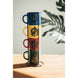 Vue latérale d’un mug Harry Potter avec poignée ergonomique et motifs colorés