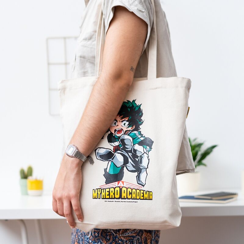 Vue de face du sac shopping My Hero Academia ERIK montrant le design coloré et détaillé de la série