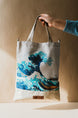 Intérieur doublé du sac shopping ERIK avec tissu beige visible et coutures soignées