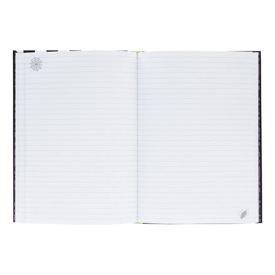 Feuille d'autocollants Beetlejuice incluse avec des motifs uniques pour personnaliser le carnet