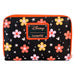 Vue arrière du portefeuille Disney Loungefly montrant la doublure intérieure assortie et le design floral fantôme