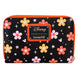 Vue arrière du portefeuille Disney Loungefly montrant la doublure intérieure assortie et le design floral fantôme