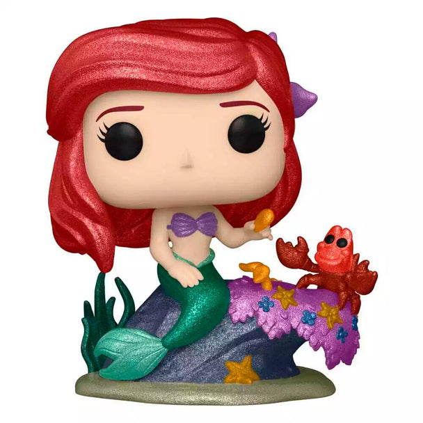 Figurine Funko POP Ariel de La Petite Sirène Disney en vinyle exclusive, hauteur 9 cm, présentée dans sa boîte cadeau officielle.