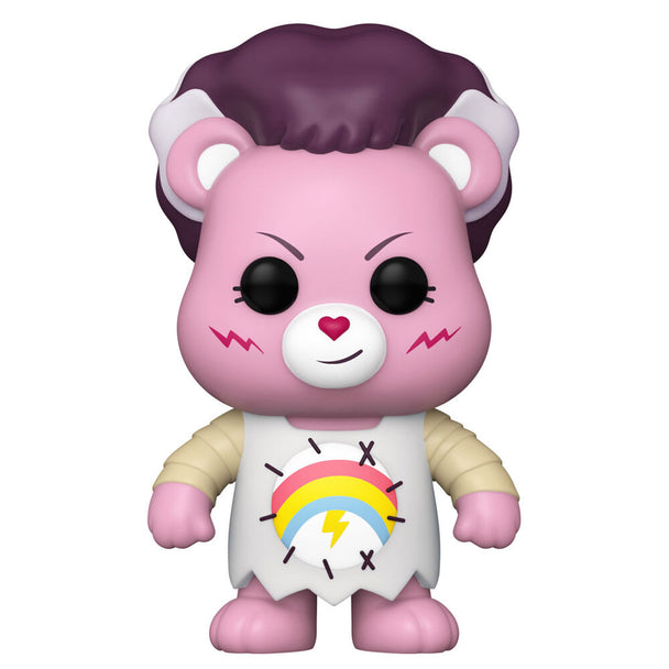 Figurine Funko POP Cheer Bear en Mariée de Frankenstein vue de face avec détails colorés et boîte cadeau