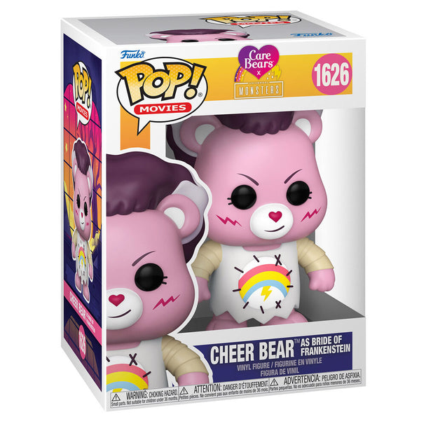 Packaging de la figurine Funko POP Cheer Bear Mariée de Frankenstein Care Bears x Monsters avec illustration et logo