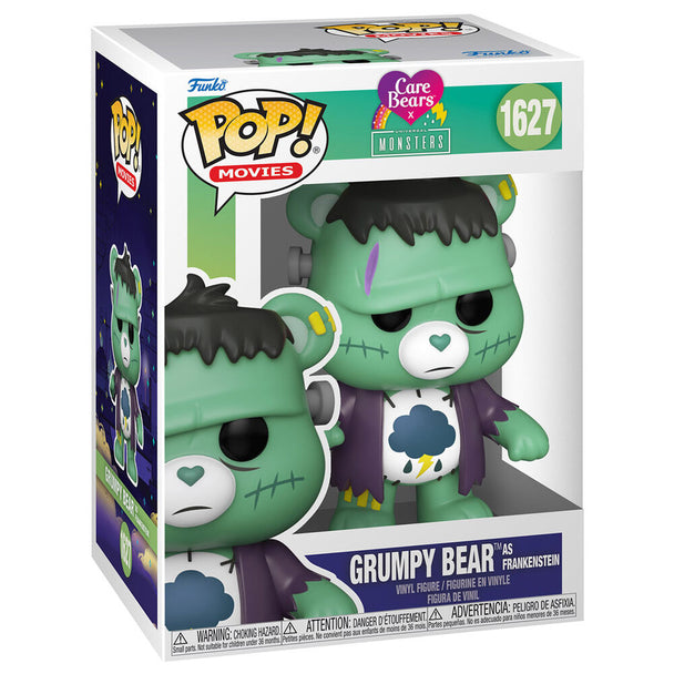 Vue détaillée de la figurine Funko POP Grumpy Bear Frankenstein avec ses couleurs vives et son design unique
