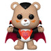 Figurine Funko POP Care Bears x Monsters Tender Heart Bear déguisé en Dracula, vue de face, 9 cm en vinyle dans sa boîte cadeau