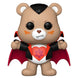 Figurine Funko POP Care Bears x Monsters Tender Heart Bear déguisé en Dracula, vue de face, 9 cm en vinyle dans sa boîte cadeau