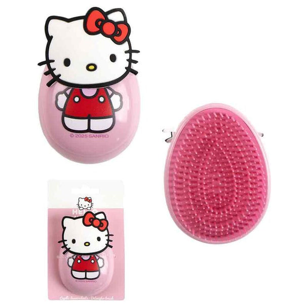 Brosse démêlante Hello Kitty CERDÁ vue de face avec poils souples pour cheveux délicats