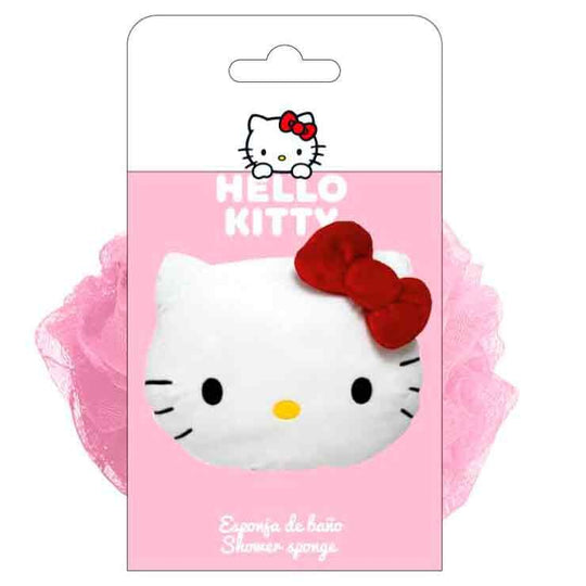 Éponge de douche 3D Hello Kitty CERDÁ vue de face avec ses couleurs vives et son design mignon