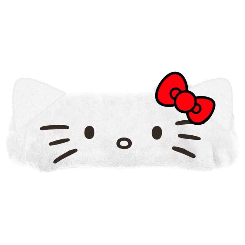 Vue rapprochée du bandeau Hello Kitty montrant le tissu doux et le design imprimé en détail.