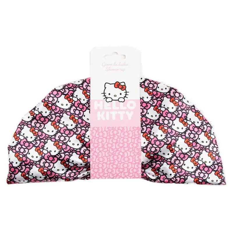 Packaging original du bonnet de douche Hello Kitty CERDÁ prêt à être offert