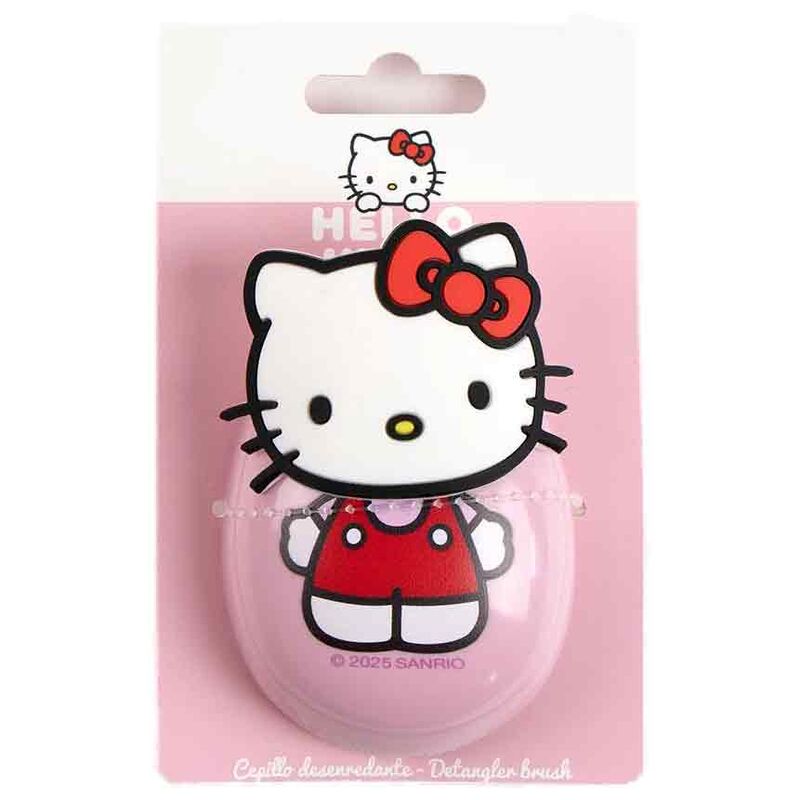 Brosse Hello Kitty CERDÁ posée sur une surface blanche, idéale pour enfants et cheveux sensibles