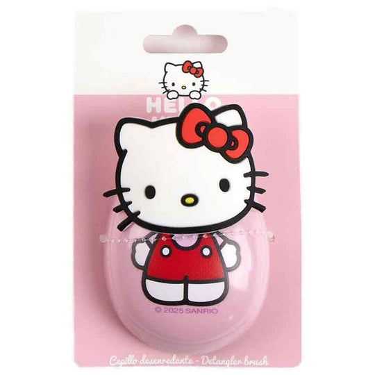 Brosse Hello Kitty CERDÁ posée sur une surface blanche, idéale pour enfants et cheveux sensibles