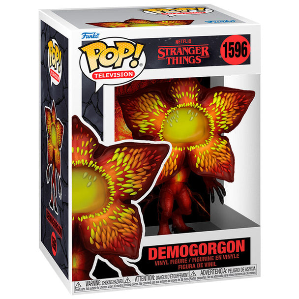 Figurine Funko POP Demogorgon de Stranger Things vue de face dans sa boîte cadeau officielle, hauteur 9 cm