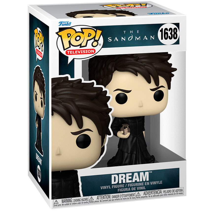 Figurine Funko POP The Sandman Dream de 9 cm en vinyle, présentée dans sa boîte cadeau officielle Netflix.