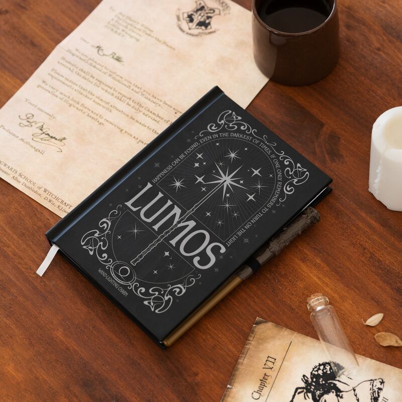Pack complet du cahier Lumos Harry Potter avec stylo et packaging ERIK élégant