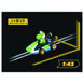Voiture miniature Mario Kart 8 Yoshi de la marque CARRERA à l'échelle 1:43, vue de face détaillée