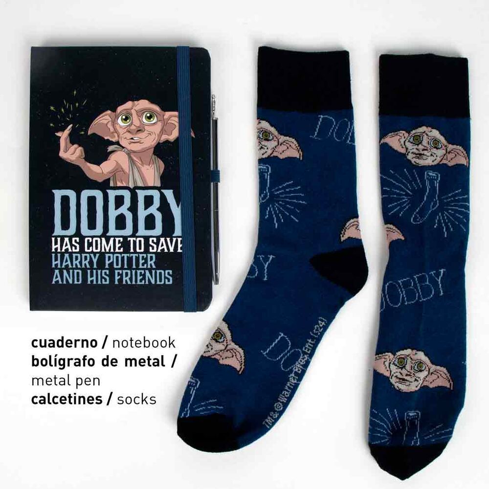 Bloc-notes décoré aux couleurs de Dobby, idéal pour prendre des notes magiques