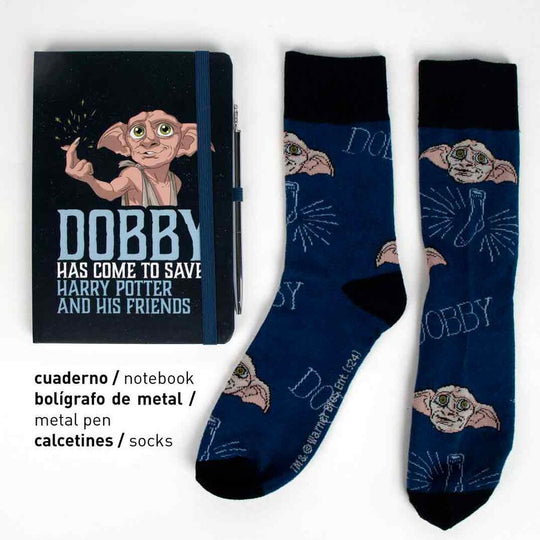 Bloc-notes décoré aux couleurs de Dobby, idéal pour prendre des notes magiques
