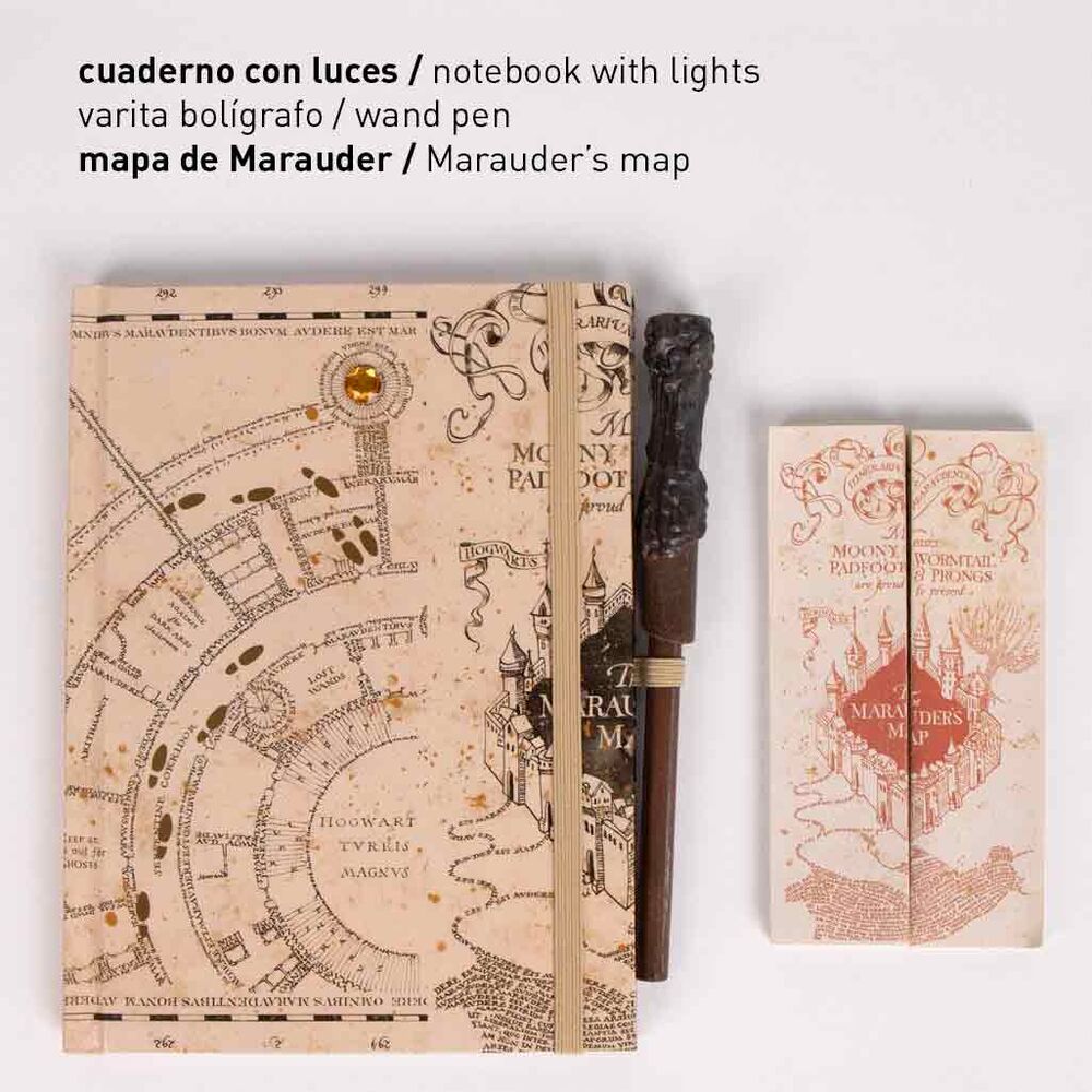 Stylo lumineux Harry Potter avec motifs des maisons de Poudlard en gros plan