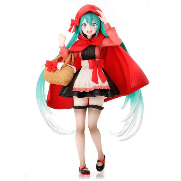 Figurine Hatsune Miku 18cm version Petit Chaperon Rouge vue de face avec détails colorés