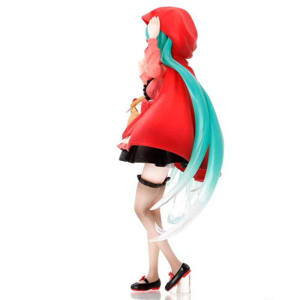 Détail du visage expressif de la figurine Hatsune Miku édition Petit Chaperon Rouge TAITO