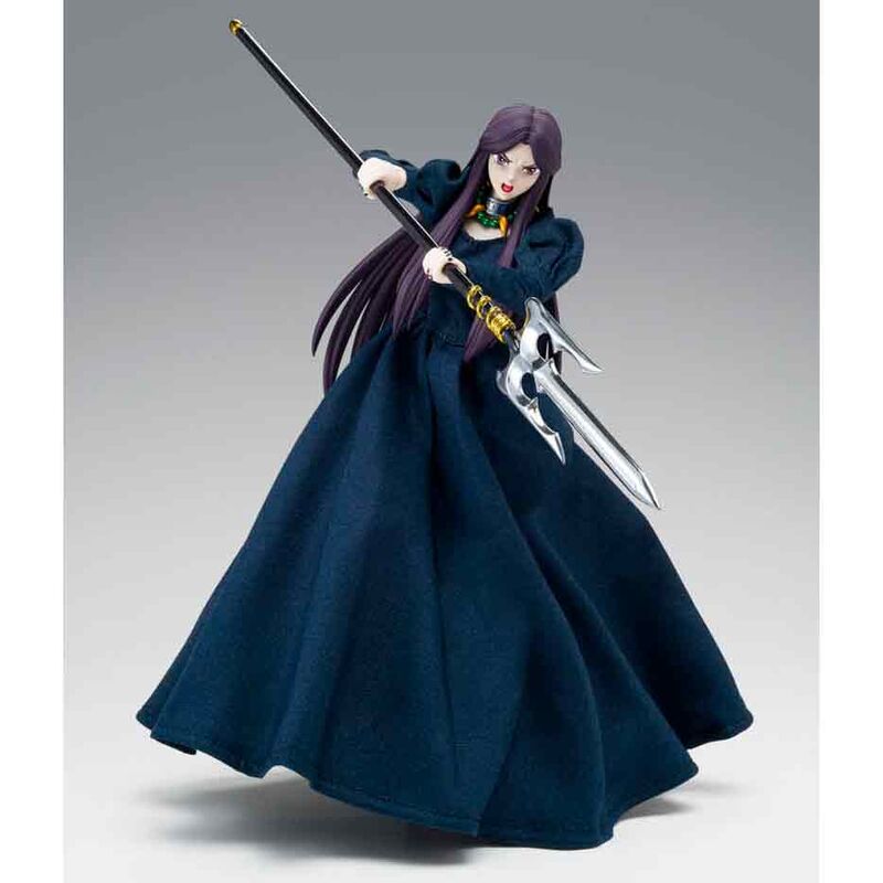 Accessoires inclus avec la figurine Pandora Saint Seiya exposés à côté du personnage