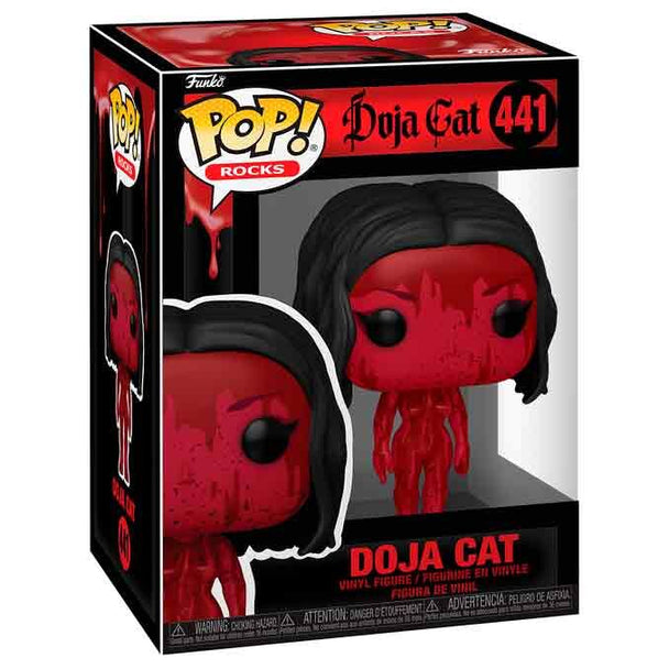 Vue rapprochée de la figurine Funko POP Doja Cat Scarlet avec détails colorés et design soigné