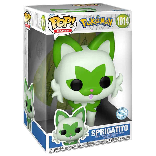Figurine POP Jumbo Sprigatito 25cm de FUNKO vue de face avec détails colorés et finition soignée