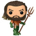 Vue rapprochée de la figurine Funko POP Aquaman exclusive, mettant en valeur les détails et la finition en vinyle.