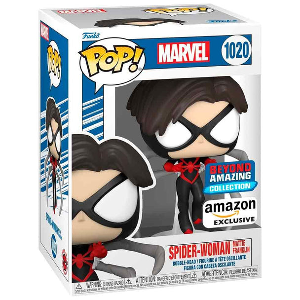 Figurine Funko POP Spider-Woman Mattie Franklin en vinyle de 9 cm avec boîte cadeau Marvel Beyond Amazing